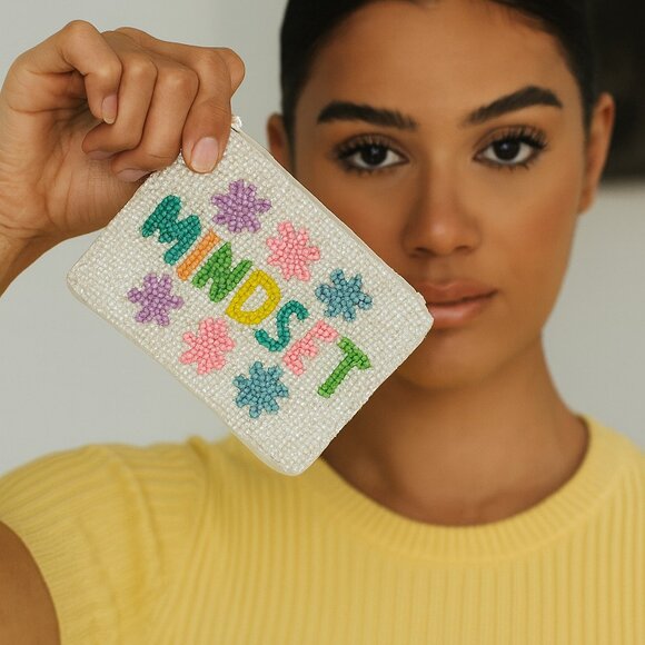 NWT, Mindset Beaded Inspiration Pouch Positive Energy Bag - Picture 6 of 6